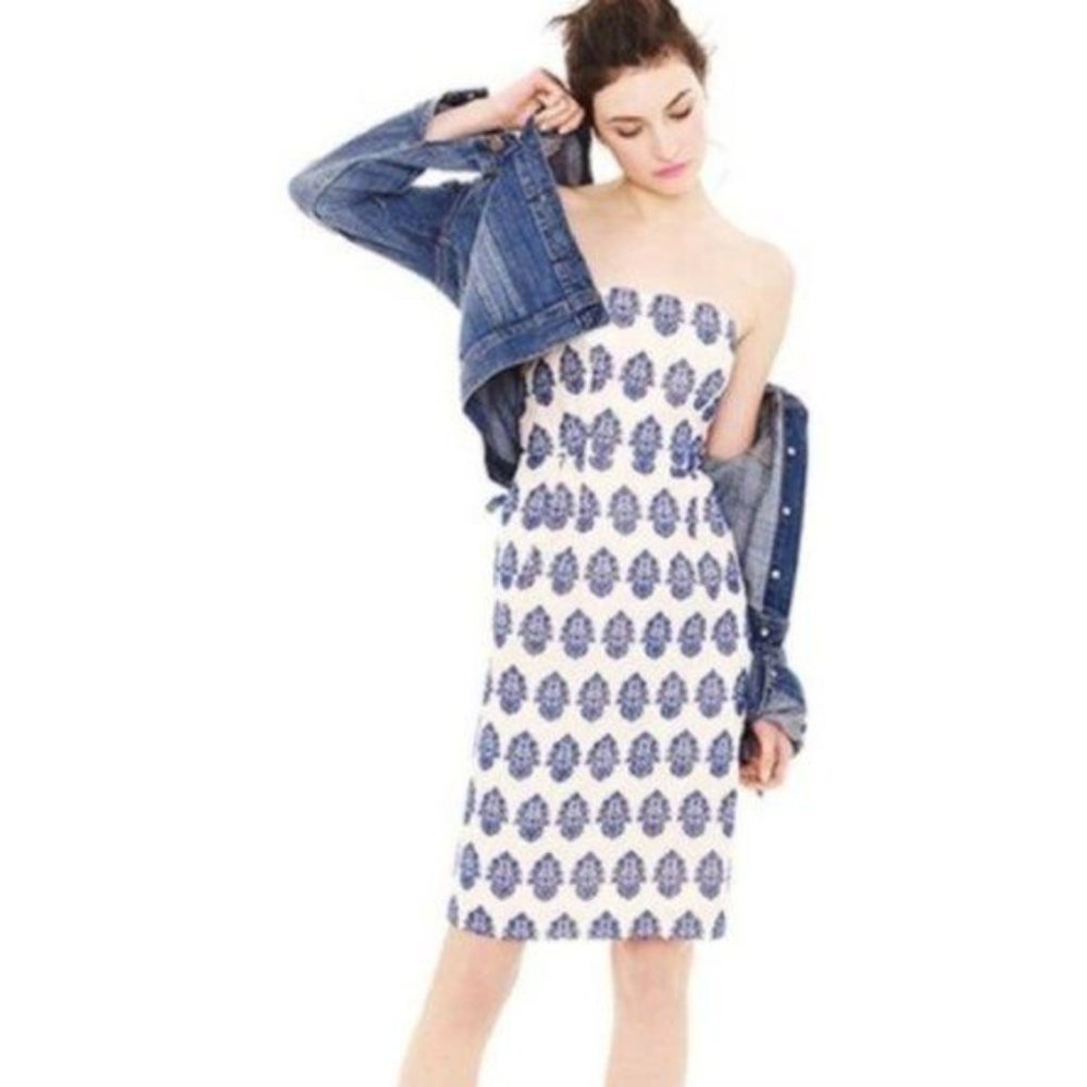 J. CREW Filigree-embroider Strapless Dress #G01